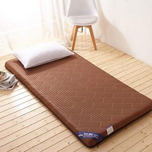 soft japanese quilting futon mattresses, thicken 10cm tatami mattress foldable floor mat, four seasons sleeping pad-coffee 120x190cm(47x75inch)