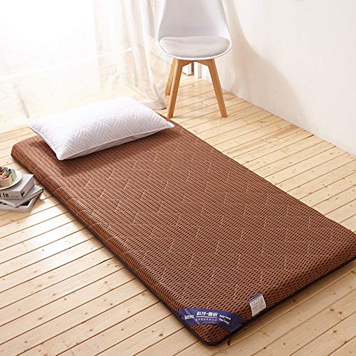 Soft Japanese Quilting Futon Mattresses, Thicken 10cm Tatami Mattress Foldable Floor Mat, Four Seasons Sleeping Pad-Coffee 120x190cm(47x75inch)