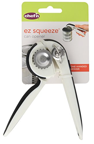 Chef'n EzSqueeze One-Handed Can Opener, 6 long, Black/White