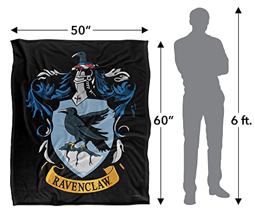 Harry Potter Blanket, 50"x60", Ravenclaw Crest 1 Silky Touch Sherpa Back Super Soft Throw Blanket