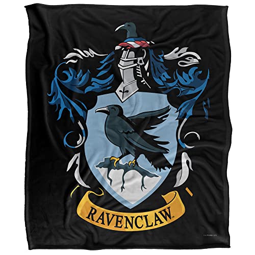 Harry Potter Blanket, 50"x60", Ravenclaw Crest 1 Silky Touch Sherpa Back Super Soft Throw Blanket