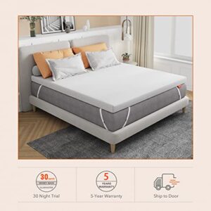 Sweetnight 4 Inch Queen High Density Memory Foam Mattress Topper for Enhanced Support, Medium Firm Mattress Topper with Non-Slip Design, Queen Size