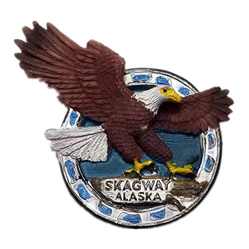 Skagway Alaska America USA Fridge Magnet 3D Resin Handmade Craft Tourist Travel City Souvenir Collection Letter Refrigerator Sticker