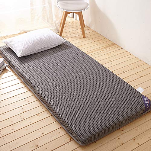 Soft Japanese Quilting Futon Mattresses, Thicken 10cm Tatami Mattress Foldable Floor Mat, Four Seasons Sleeping Pad-Gray Queen: 150x200cm