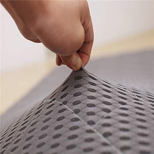 Soft Japanese Quilting Futon Mattresses, Thicken 10cm Tatami Mattress Foldable Floor Mat, Four Seasons Sleeping Pad-Gray Queen: 150x200cm