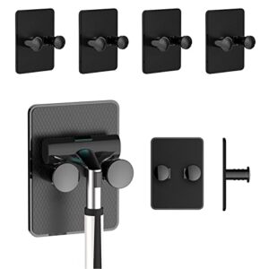 cemkhly 4 pack razor holder for shower-adjustable waterproof shaver holder, shower hooks for bathroom kitchen(black)