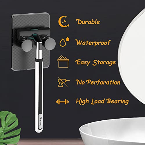 Cemkhly 4 Pack Razor Holder for Shower-Adjustable Waterproof Shaver Holder, Shower Hooks for Bathroom Kitchen(Black)