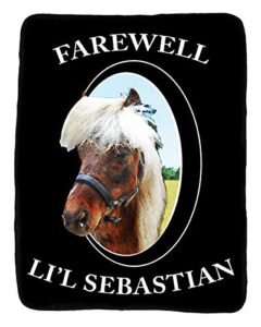 parks and recreation farewell li'l sebastian super soft fleece throw blanket black / one size