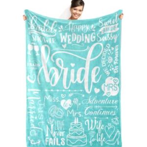 InnoBeta Bridal Shower Gifts, Wedding Gifts for Women, Bride, Wedding Blanket, Bride Gifts, Blanket Ceremony, Soft Throw Blanket 50"x65" - Tiffany Blue