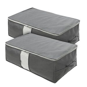 surblue under bed storage organizer large capacity with handle clear window (gray)