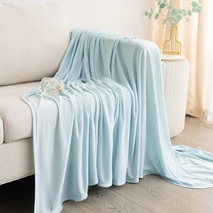 LLanCL Cooling Blankets for Hot Sleepers - Extreme Thin Bed Throw Blanket for Summer, Lightweight Cold Blankets,Cool Sheet for Bed,Sofa(Throw Size 50" x 60" Blue)