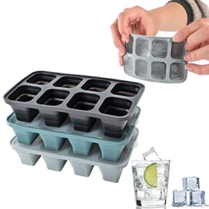 3pack mini ice cube tray, ice cube trays for freezer, silicone ice cube tray, ice cube mold ice molds, ice trays for freezer with lid, ice ball maker mold, small ice cube trays (3xmini)