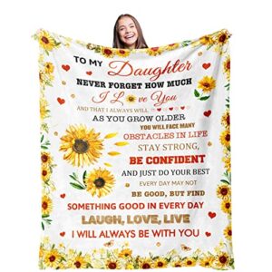 kituzol daughter gifts blanket 50"x60" - daughter gift from mom - best birthday gifts for daughter - valentines day gifts for daughter - great daughter gifts ideas - to my daughter gifts throw blanket