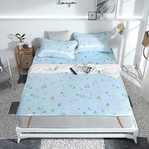 LPZF Foldable Cooling Summer Sleeping Mat, Cool Washable Mattress Topper Not-Slip Design Cartoon Printed Tatami Mat 2 Pieces-k 90x190cm(35x75inch)