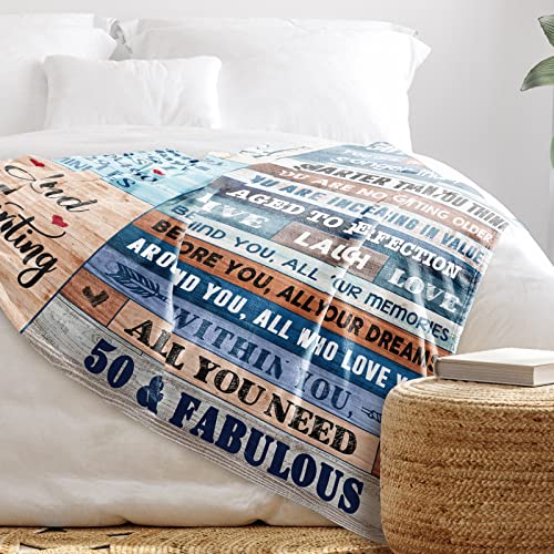 Gifts for Women 50th Birthday Gifts for Men 50th Birthday Decorations Women 1973 Blanket Funny Gifts for Her Him Birthday Gifts Ideas for Husband Wife Dad Mom Bed Throw Cool Blanket 60 Inch X 50 Inch