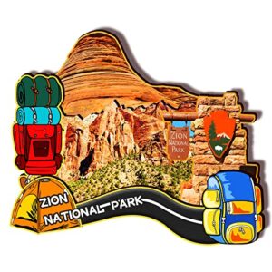 usa zion national park wooden magnet 3d fridge magnets travel collectible souvenirs decorations handmade crafts-2