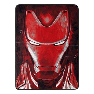 marvel avengers endgame, "iron man's threat", micro raschel throw blanket, 46" x 60", multi-color