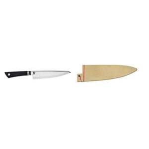 shun cutlery sora chef's knife 8” & saya sheath, universal fit for chef and santoku knives, 7-8 inch, beech wood,