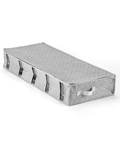 the lakeside collection diamond print under bed storage bag - viewing windows and zipper top