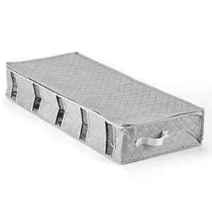 The Lakeside Collection Diamond Print Under Bed Storage Bag - Viewing Windows and Zipper top