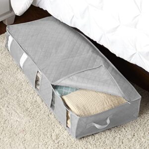 The Lakeside Collection Diamond Print Under Bed Storage Bag - Viewing Windows and Zipper top