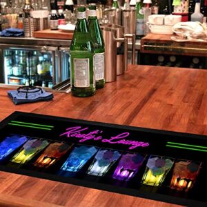 Bang Tidy Clothing Personalized Bar Runner Mat - Novelty Beer Gifts for Home Bars - Shots