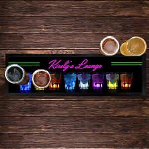 Bang Tidy Clothing Personalized Bar Runner Mat - Novelty Beer Gifts for Home Bars - Shots