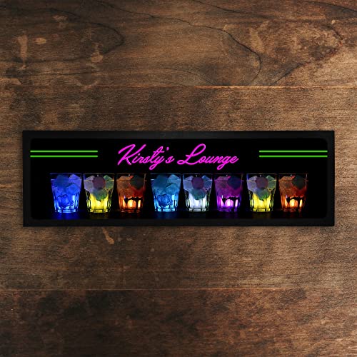 Bang Tidy Clothing Personalized Bar Runner Mat - Novelty Beer Gifts for Home Bars - Shots