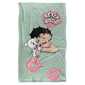 trevco betty boop goodnight kiss silky touch super soft throw blanket 36" x 58"
