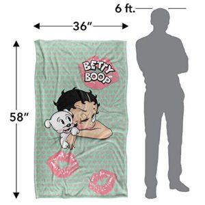 Trevco Betty Boop Goodnight Kiss Silky Touch Super Soft Throw Blanket 36" x 58"