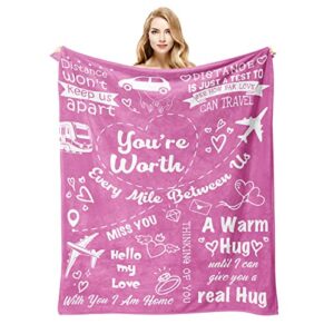 long distance relationship gifts, girlfriend gifts from boyfriend, birthday gifts for girlfriend blanket 60"×50", romantic gifts for her anniversary valentines mother day, to my girlfriend blankets
