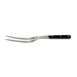 winco kfp-62, 12-inch forged cook's fork with pom handle, carving fork, serving grill fork with black handle