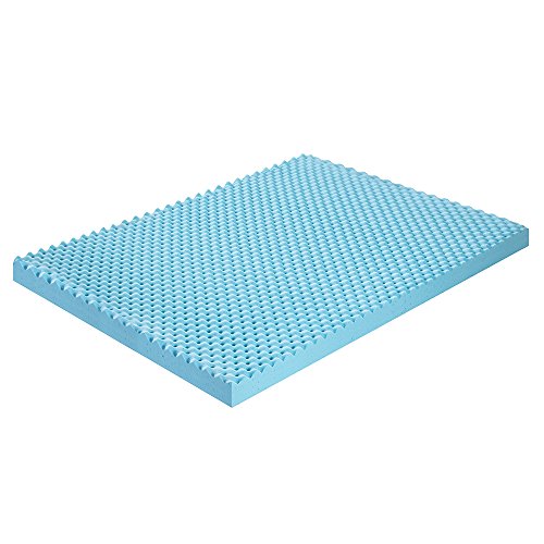 Olee Sleep I I Gel Memory Foam Air Flow Topper, King, Blue