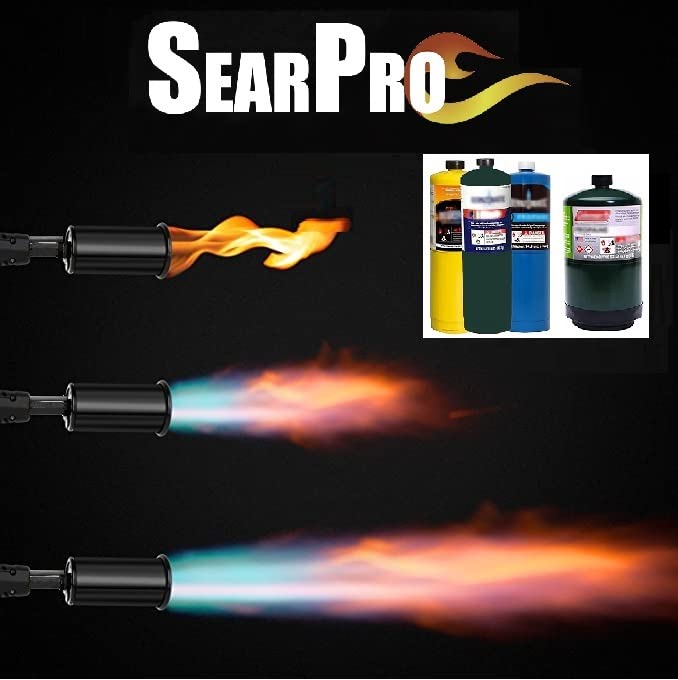 POWERFUL SearPro Charcoal Torch Lighter - Cooking Gadgets - Sous Vide - Cooking Torch - Culinary Kitchen Torch - Flamethrower Meater Gun Lighter - BBQ Propane Torch - Chef Blow Torch Tank Not Included