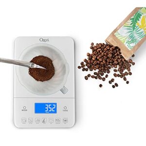 Ozeri Touch III Digital Kitchen Scale with Calorie Counter, 22 lbs (10 kg), White