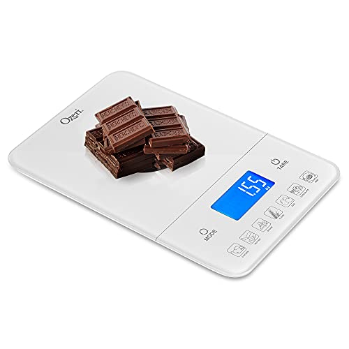 Ozeri Touch III Digital Kitchen Scale with Calorie Counter, 22 lbs (10 kg), White