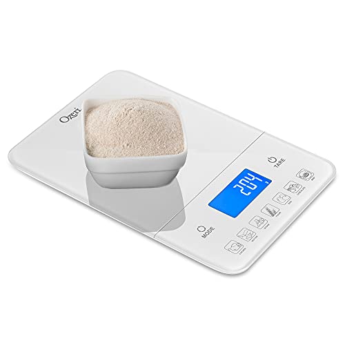 Ozeri Touch III Digital Kitchen Scale with Calorie Counter, 22 lbs (10 kg), White