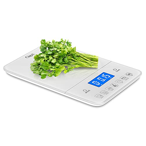 Ozeri Touch III Digital Kitchen Scale with Calorie Counter, 22 lbs (10 kg), White