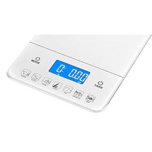 Ozeri Touch III Digital Kitchen Scale with Calorie Counter, 22 lbs (10 kg), White