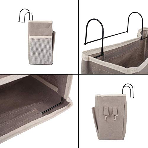 UJLN Bedside Caddy/Bedside Storage Bag Hanging Organizer for Bunk and Hospital Beds,Dorm Rooms Bed Rails,Can be Placed Glasses,Books,Mobile Phones,Keys,daily supplies (D-style)