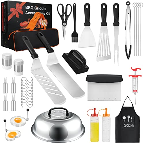 Griddle Accessories Kit, Terlulu 38 PCS Flat Top Grill Accessories Tools Set for Blackstone and Camp Chef, Stainless Steel Spatula Set with Carry Bag for Outdoor Grilling BBQ Camping Teppanyaki