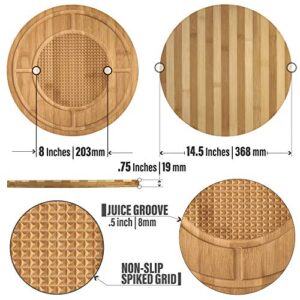 Prosumer’s Choice Large Bamboo Stovetop Cover, Noodle Preparation and Cutting Board and Bamboo Butcher Block Cutting and Chop Board with Juice Groove for Meat Carving - Dual sided