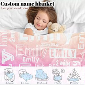 Personalized Name Blanket for Adults,Custom Name Blanket for Women Men,Super Soft Customized Gifts Name Blanket for Birthday Christmas Halloween Mothers Fathers Valentines Day (Color15,60"x80")