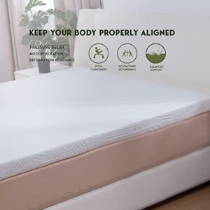 Memory Foam Mattress Topper, 2 inch Gel-Infused Memory Foam Ventilated Bed Mattress Topper Cooling Pad Removable Fitted Bamboo Rayon Cover CertiPUR-US Certified by Lazycat (King)