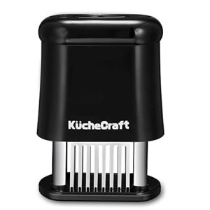 kuchecraft meat tenderizer tool with 56 stainless steel ultra sharp needle blade, durable meat tenderizer with safety lock, detachable chicken tenderizer for beef, steak, meat tenderizer machine