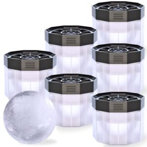 premium ice ball molds (6-pack), bpa free 2.5 inch ice spheres. slow melting round ice cube maker for whiskey and bourbon
