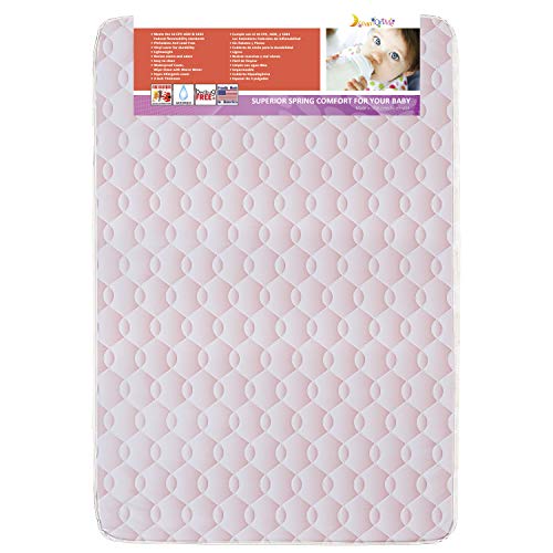 Dream On Me Inner Spring Carina Collection Mattress, Wave Pink, 3"