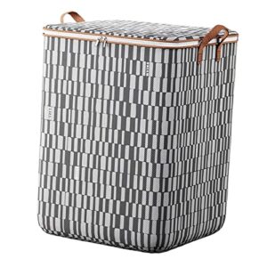 gralara clothes storage bag box tote with lid large capacity space saver clothes storage bin organizer container for traveling vacation comforters, 180l 50x50x70cm
