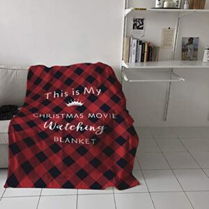 Teamery All Season Bed Blanket Fleece Blanket Throw Lightweight Super Soft Cozy Luxury Microfiber - This is My Christmas Movie Watching Blanket (40 x 50 Inches)