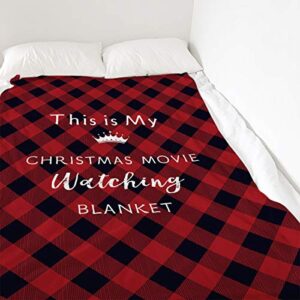 Teamery All Season Bed Blanket Fleece Blanket Throw Lightweight Super Soft Cozy Luxury Microfiber - This is My Christmas Movie Watching Blanket (40 x 50 Inches)